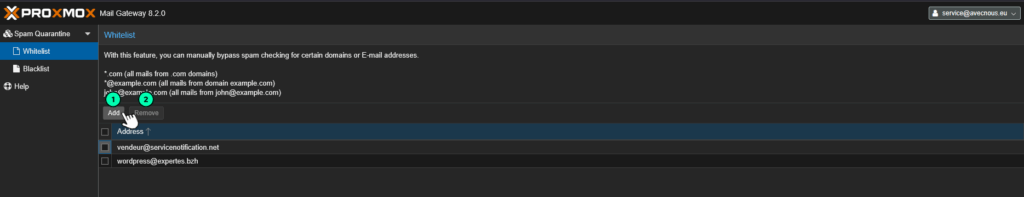Tutoriel PMG spams : etape 5